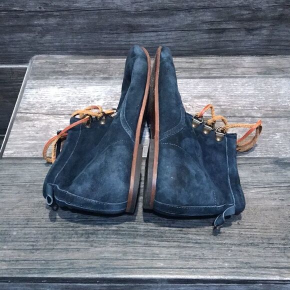 Hudson soft Lace up blue sued Ankle booties sz-7 - Picture 8 of 16